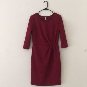 Maroon quilted effect dress